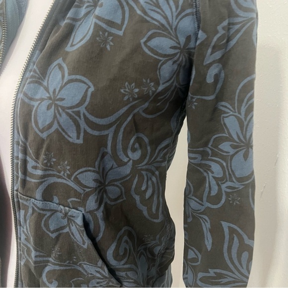 Peek Girls Floral Print Zip Up Hooded Jacket Size XL (10) Black/Light Blue - Picture 2 of 10